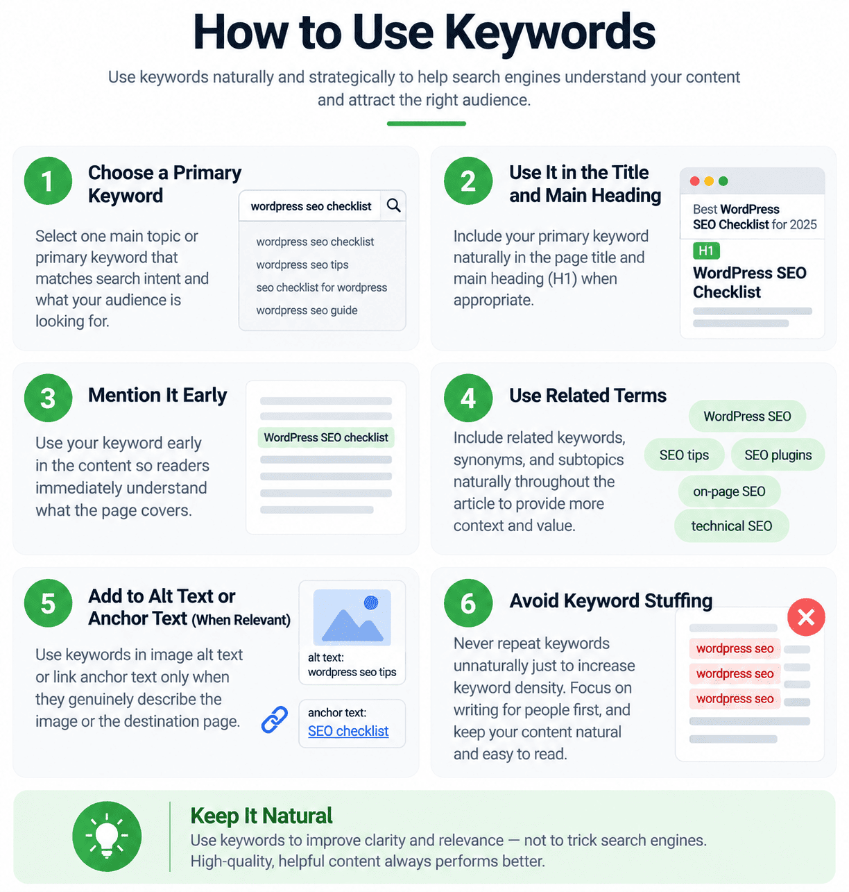 How to use target keywords naturally